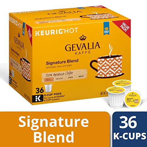 Gevalia Signature Blend Mild Roast Coffee Pods 36 Count - Arabica Single Serve K-Cup Pack