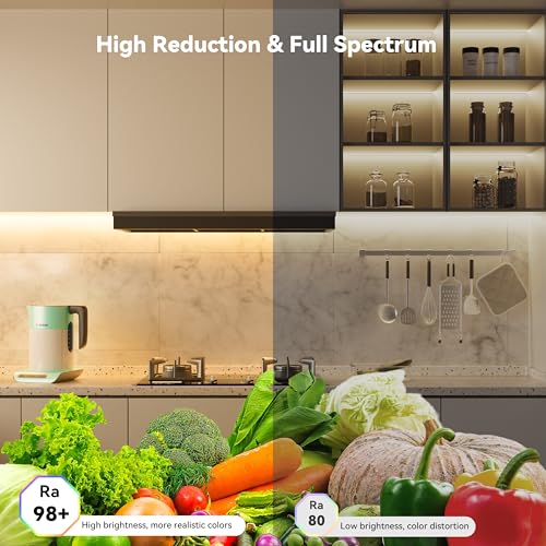2700K COB LED Strip Lights 32.8ft Dimmable Warm White Tape with RF Remote