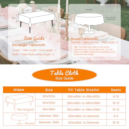 12 Pack White Rectangular Tablecloth 60 x 102 Inch for 6ft Tables - Reusable, Wrinkle-Resistant Polyester for Weddings & Events