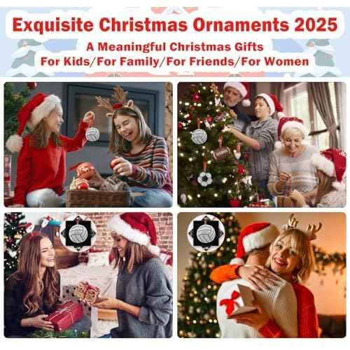 Volleyball Christmas Tree Decorations - Sparkling Volleyball Christmas Tree Ornaments Gift for Girls Boys Athlete Friends