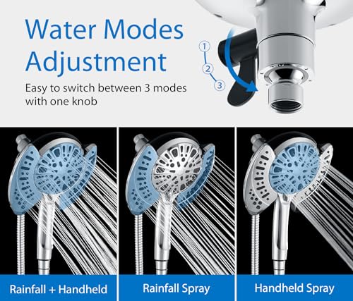 INAVAMZ 2-in-1 Shower Head with Handheld Combo Silver 2.5 GPM, Oval