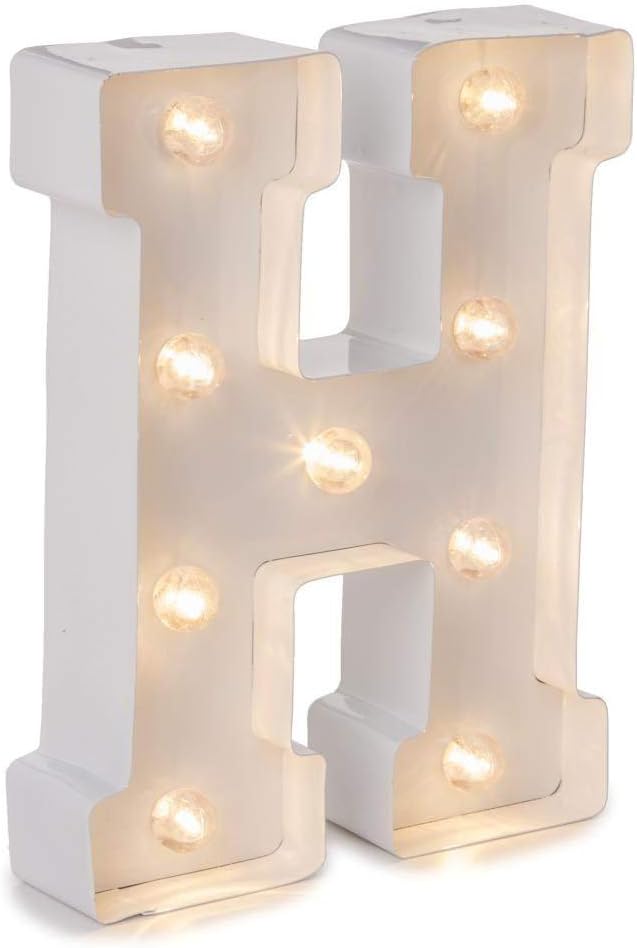 Silver Metal Marquee Letter J - 9.87” Tall Galvanized Decor for Events & Home