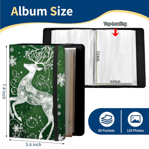 Photo Album 5x7 Inch 60 Pockets,PU Leather Cover with Elastic