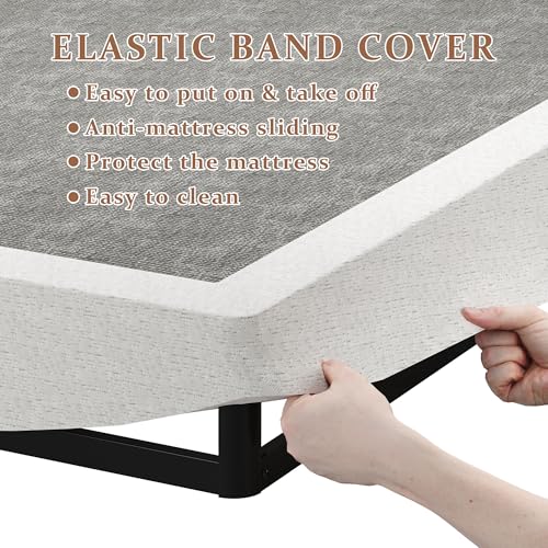 SHOANED Queen Size 5 Inch Low Profile Noise-Free Metal Box Spring Bed Foundation
