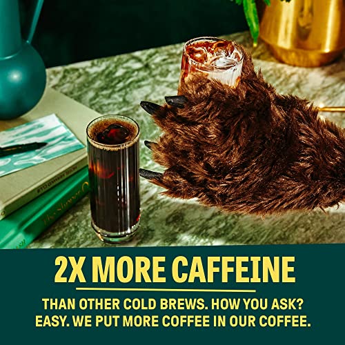 Wandering Bear Organic Cold Brew Coffee 32oz Pack of 3 - Straight Black, Strong & Ready to Drink