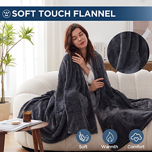 Westinghouse Full Size Electric Blanket Charcoal 80 x 84 with Overheat Protection