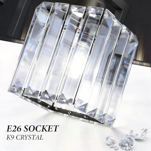 Black Crystal Bathroom Vanity Light - 4-Light Modern Wall Sconce with Square Shade - Matte Black Fixture