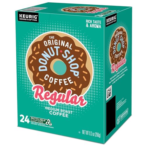 The Original Donut Shop Unflavored Medium Roast K-Cup Coffee Pods 24-Count Pack of 4, 96 Cups
