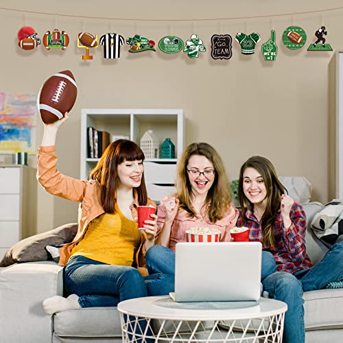 Yulejo 24 Pieces Wooden Football Christmas Ornaments Hanging Decor DIY Crafts Party Favors