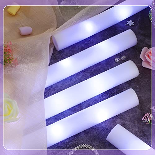 50 White Foam LED Glow Sticks Bulk with 3 Light Modes for Parties and Weddings - Variation of THIS listing