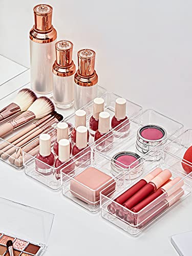 Large Clear Drawer Organizer Set - 29 Pieces, 4 Sizes, Stackable, Non-Slip