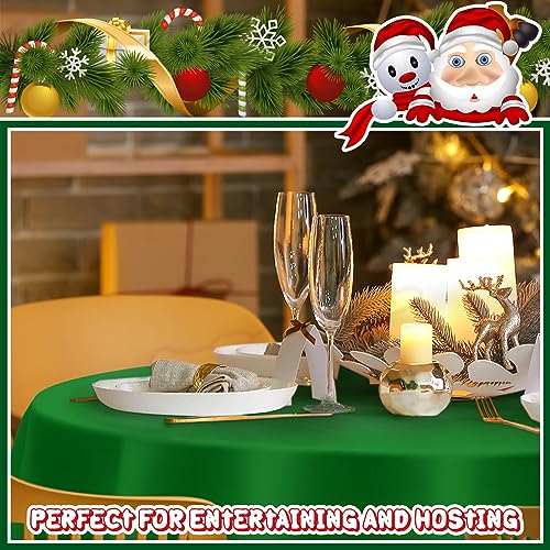 Juexica 24 Pcs Round 84in Disposable Christmas Tablecloths Red Green White