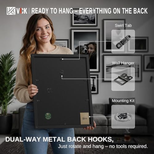 VCK 18x24 Black Solid Wood Poster Frames 3 Pack - Wall Decor