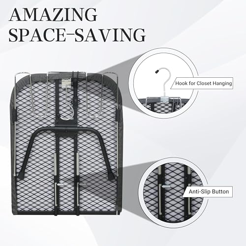 ZOES HOMEWARE Foldable Metal Mesh Tabletop Ironing Board Black/Grey - Compact & Heat-Resistant