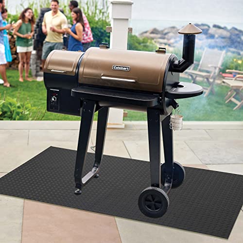 Cuisinart Premium Deck and Patio Grill Mat 65x36 Inches Weather-Resistant Non-Slip Rug