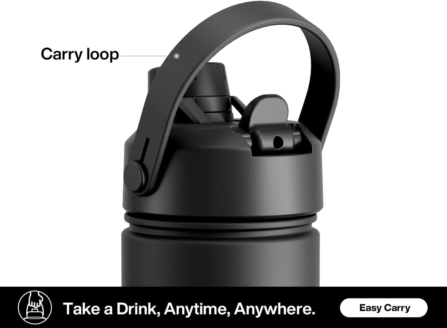 POWCAN Insulated Water Bottle - 26 oz Stainless Steel with 2-in-1 Straw & Spout Lid | Keeps Drinks Cold for 24H