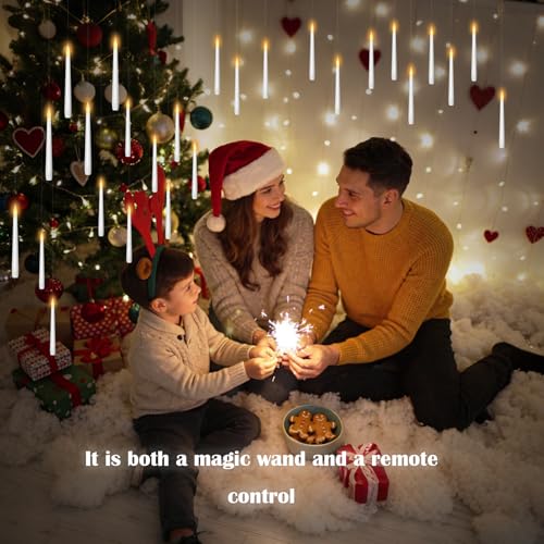 Kakoya White Flameless Floating Candles with Wand Remote - 36 Pcs Halloween Decor