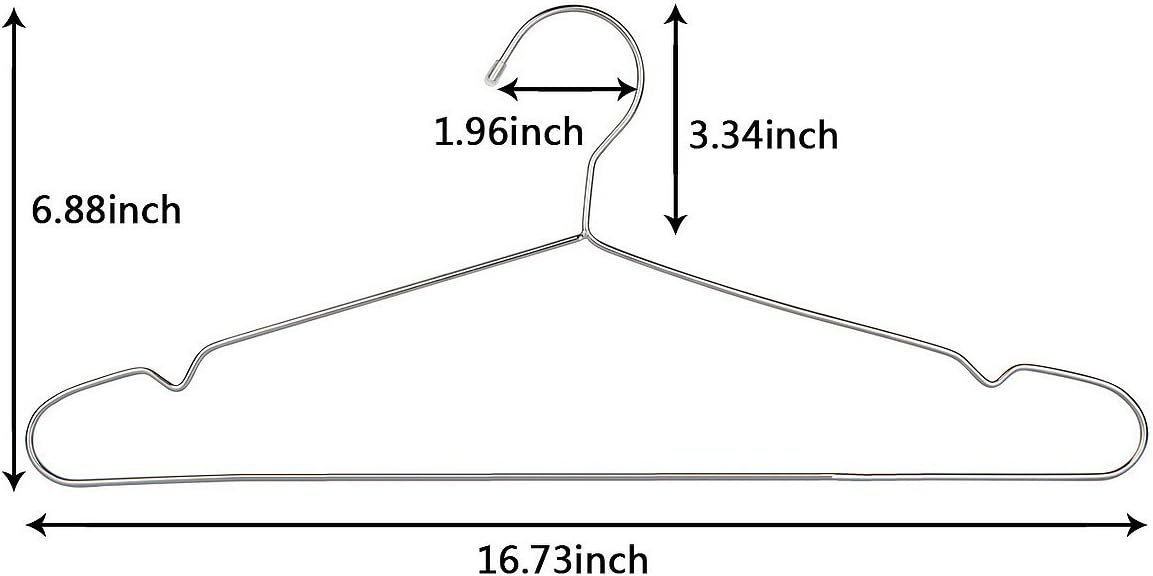 OIKA Heavy Duty Stainless Steel Hangers - Space-Saving Non-Slip Design for Coats, Dresses & More | 30 Pack