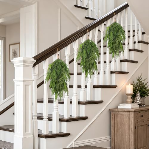 4PCS 24-Inch Norfolk Pine Cedar Swag Christmas Door Decor - Variation 4