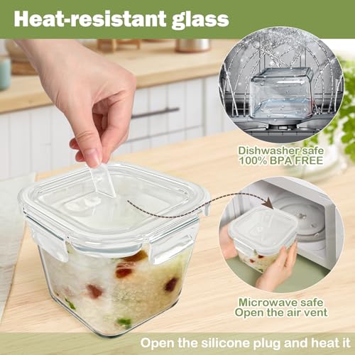 Susukkie Transparent 6-Pack Borosilicate Glass Soup Containers 32oz with Lids - Variation: THIS listing