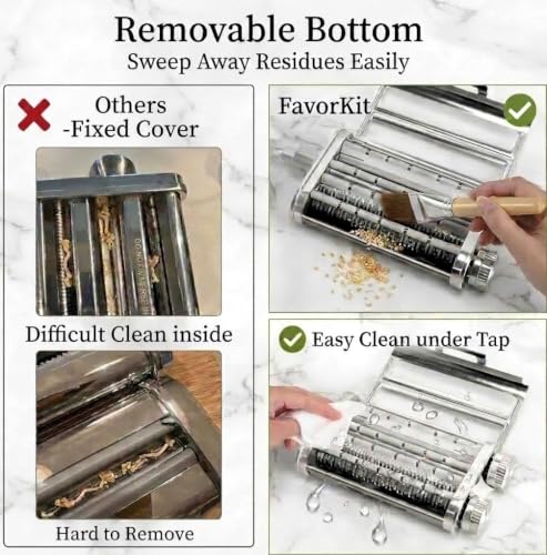 3-in-1 Metal Pasta Maker Attachment for KitchenAid Mixers - Dough Rolling & Noodle Cutting