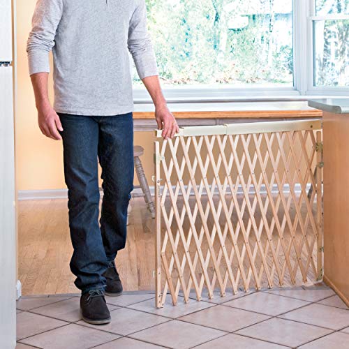 Evenflo Expansion Walk-Thru Baby Gate Natural Wood - Extra Wide Safety Barrier