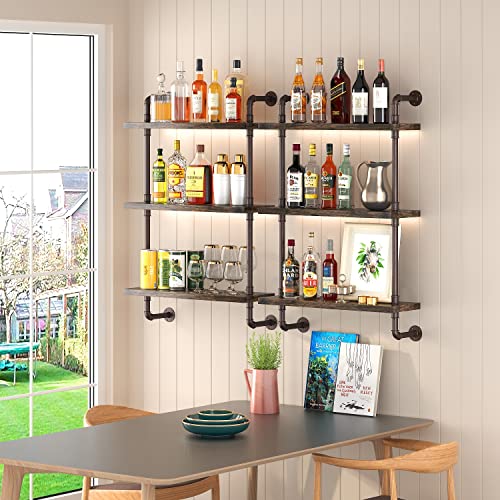 Helsin 24-inch Rustic Industrial Pipe Shelf 3-Tier Wall Storage & Display