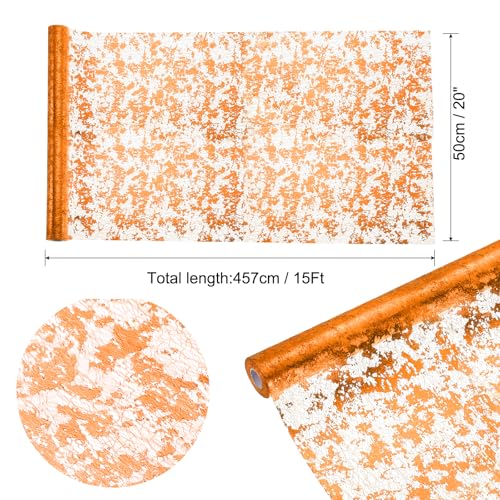 uxcell Orange Sequin Mesh Table Runner 20x15ft Wedding Party Decor