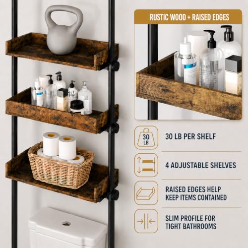 ALLZONE Tension Over The Toilet Storage Cabinet, No-Drill, Fits
