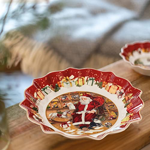 Villeroy & Boch Pastry Plate 14-8332-3635 Red Santa Wishlist Edition, Porcelain