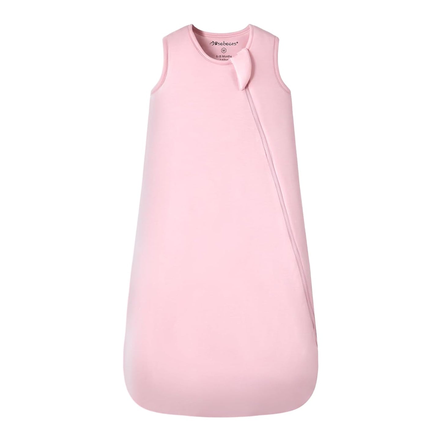 Mosebears Baby Sleep Sack - Unisex Bamboo Rayon with 2-Way Zipper | 2.5 Tog, Blush, 0-6 Months