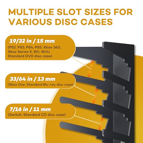 Funturbo 4-Pack Wall-Mount Video Game Storage Shelves for PS, Xbox, Switch Discs