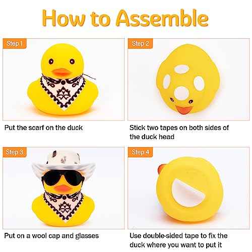 wonuu Rubber Duck Car Ornaments Yellow Duck Car Dashboard Decorations with Propeller Helmet for Christmas Decor and Home Decorations for Adults, Y_Vertical Nation Flag Scarf_White