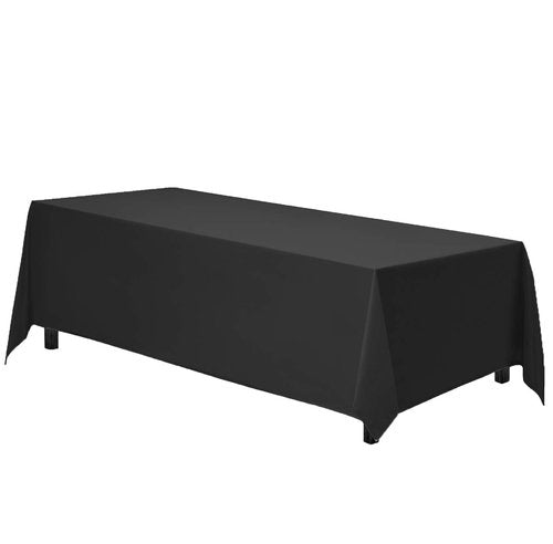 Gee Di Moda Rectangle Tablecloth - 70 x 120 Inch Black Table Cloth for 6 or 8 Foot Rectangle Tables - Heavy Duty Washable Fabric - for Holiday Party, Dinner, Weddings, Baby Shower & Events