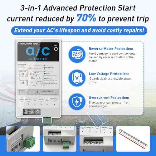 Zgrao 16-32A Soft Start Kit for 4-7 Ton HVAC Systems, Quiet & Reverse Protection