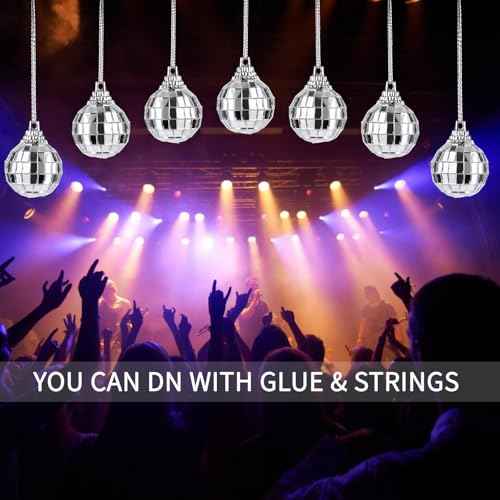 12PCS Mini Disco Balls,1.2" Silver Small Disco Balls Hanging for Party Decoration, Christmas Party Decorations Wedding Birthday Party Ornaments