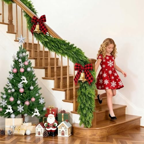 12FT Artificial Norfolk Pine Garland - Real Touch Holiday Decor for Indoor & Outdoor