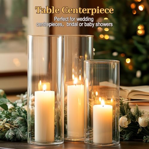 10 Inch Glass Cylinder Vases Set of 12 for Centerpieces - Minimalist Flower Arrangements