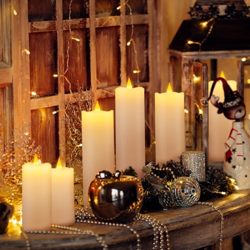 Real Wax Rechargeable LED Flameless Candles with Remote and Timer,USB