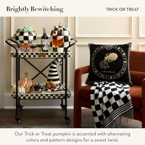 MacKenzie-Childs Medium Resin Pumpkin Trick or Treat Candy Swirl Decor
