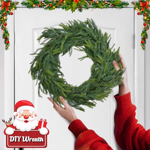 2-Pack 9Ft Christmas Norfolk Pine Garlands - Realistic Faux Greenery Decor