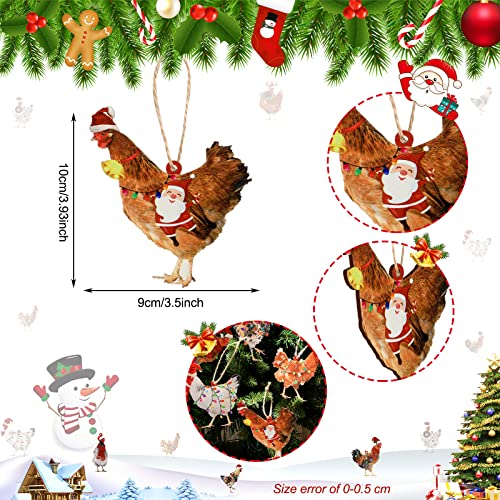Amyhill Chicken Christmas Ornaments - 30 Pcs Wooden Tree Decorations (Variation: Chicken)