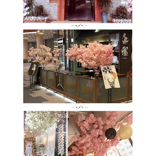 50 Pieces White Simulated Cherry Blossom Branches - Realistic Faux Floral Décor