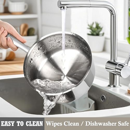 Stainless Steel 6-Piece Cookware Set CW6-C / 6 - Nonstick Induction Pots & Pans