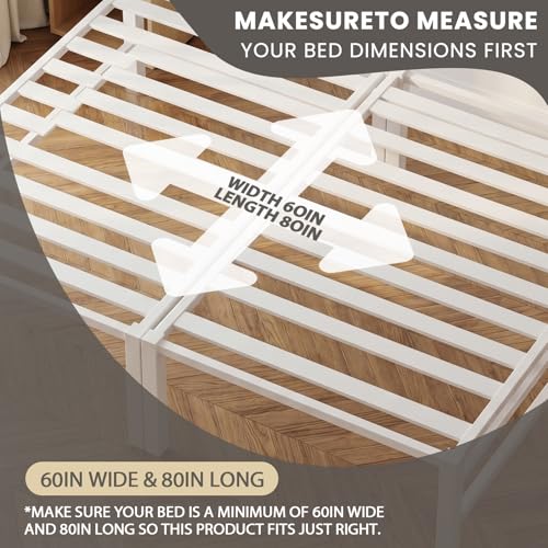 76x80 Inch King Size Folding Bunkie Board - Black Mattress Support