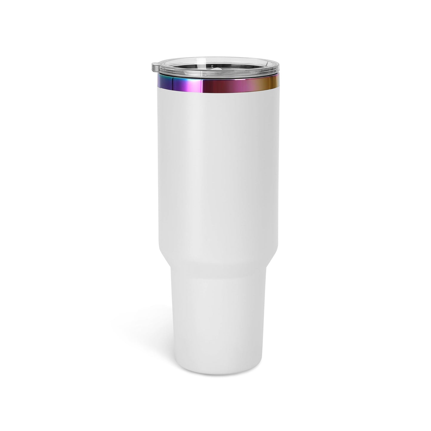 makerflo 40 oz Rainbow Plated White Powder Coated Tumbler with Lid and Straw, Handle Sold Separately, Ideal for Craft and Personalization (Laser Engraving, UV DTF, Epoxy, and Vinyl) – Pack of 25