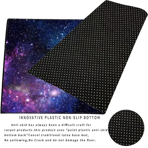 Galaxy Space Starry Sky Area Rug 5x7 Feet for Kids Bedroom Living Room - Blue & Purple Variation of Multi1