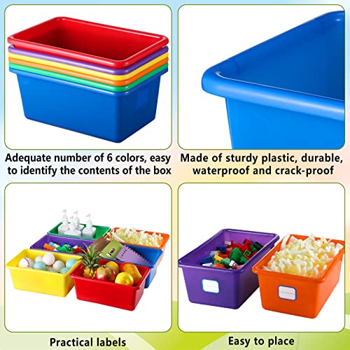 Hoolerry 24 Pack Classroom Storage Bins - Colorful, 11.5 x 7.5 x 5 Inches