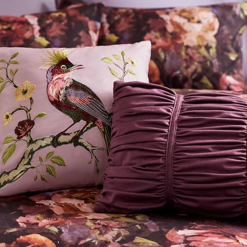 Purple Velvet Floral Comforter Set Queen 5-Piece - Shabby Chic Bedding