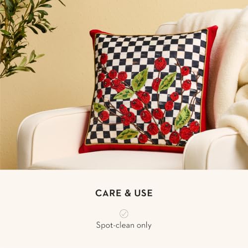 MacKenzie-Childs Courtly Check Holly Throw Pillow 18x18